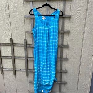 Lucky Brand Blue Tie Dye Maxi Dress
